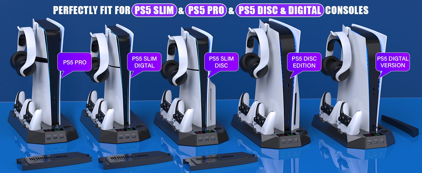 ps5 cooler stand and controller charging station for PS5 slim