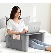 OPTIXCELL Reading Pillow for Gaming with Ergonomic Arm Rests, Wooden Lap Desk for Laptop, Support...