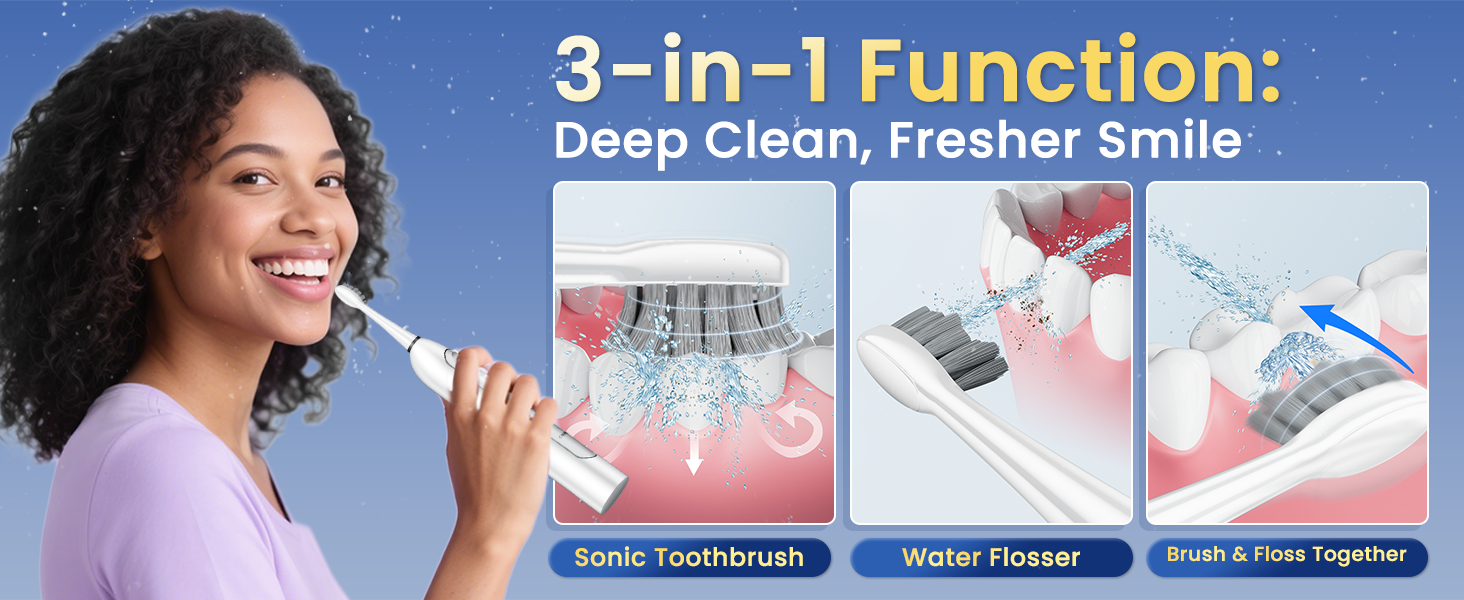 electric toothbrush for adults with water flosser