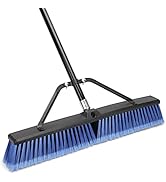 24 inches Push Broom Outdoor- Heavy Duty Broom with 63" Long Handle for Deck Driveway Garage Yard...