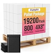 Fuxury Black Bubble Mailers 4x8" Padded Envelopes 19200 Pack Bulk Strong Adhesion Full Pallet of ...