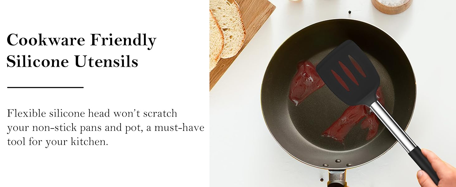 Black Cooking Utensil Set of 4