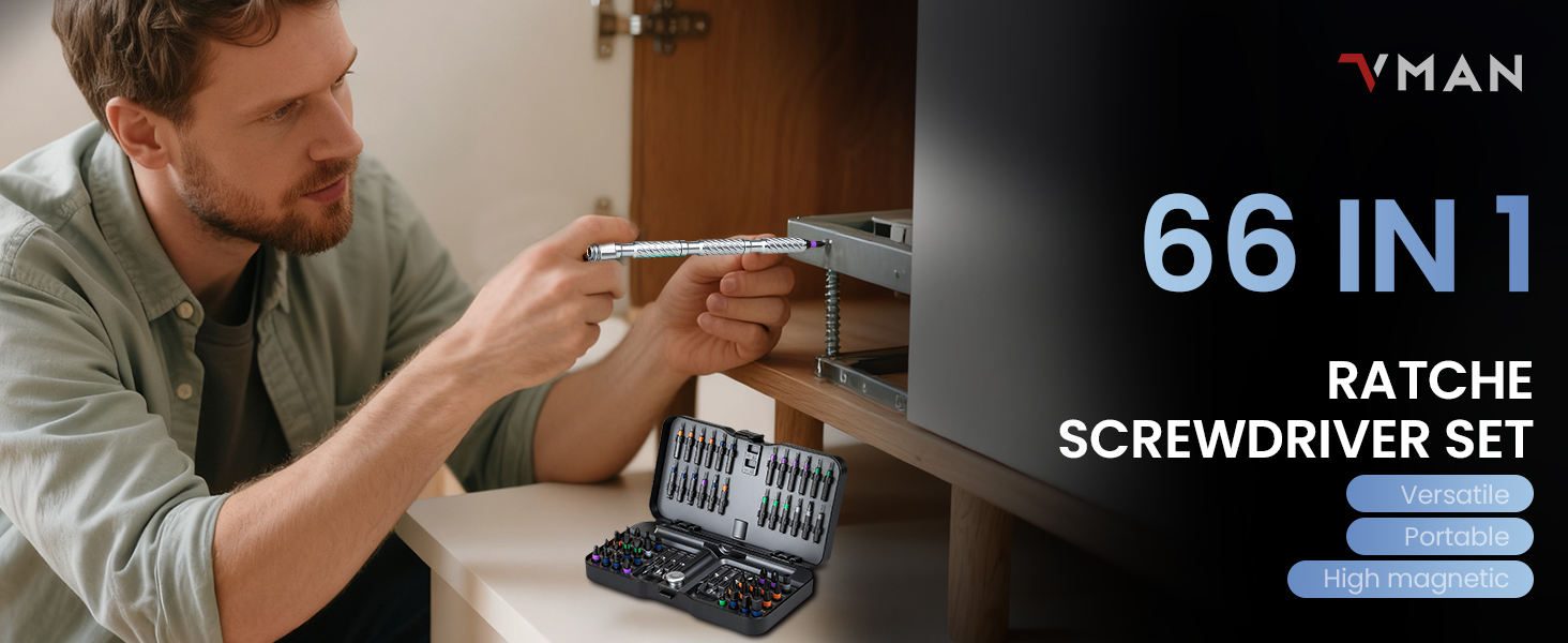 vman ratchet tool kit 66in1