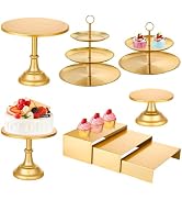 EUSOAR Cupcake Display Stand, 8pcs Metal Cake Display Stands Set, 3 Tier Serving Tray Dessert Tab...