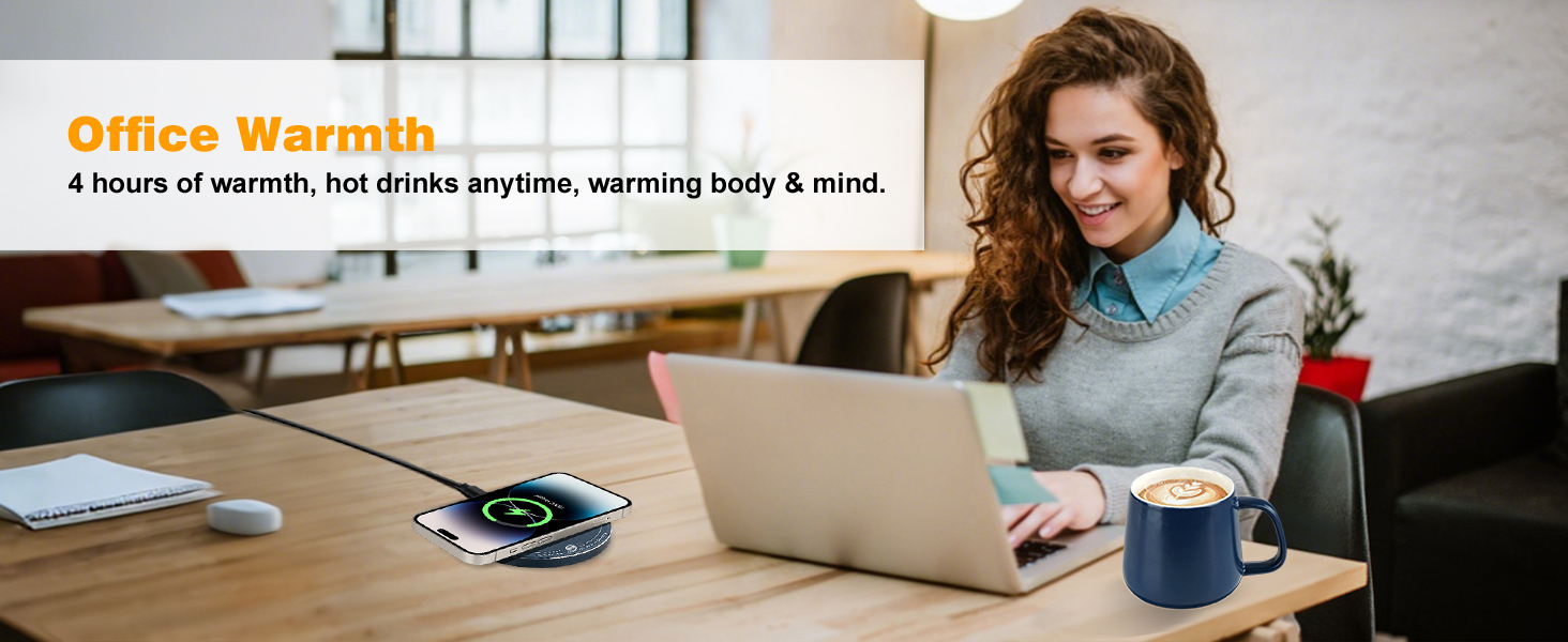 coffee mug with built in warmer