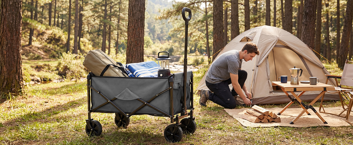 Outdoor Camping Wagon with Wheels