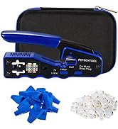 RJ45 Crimp Tool for Cat5e Cat6 Cat6a Pass Thrugh Connectors with 20 pieces Cat6 Connectors and 20...