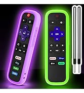 2 Pack Remote Cover for Roku, Battery Cover for TCL Roku Smart TV Steaming Stick Remote, Silicone...