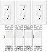 3 Way Light Switch +GFCI 20A, GreenCycle 4 Pack Three Way Switch Rocker Switch 15A 120/277V, On/O...