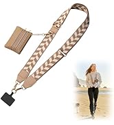 CUEDM Cell Phone Lanyard Crossbody,Adjustable Cell Phone Strap with Wristlet,Clip and Go Strap fo...