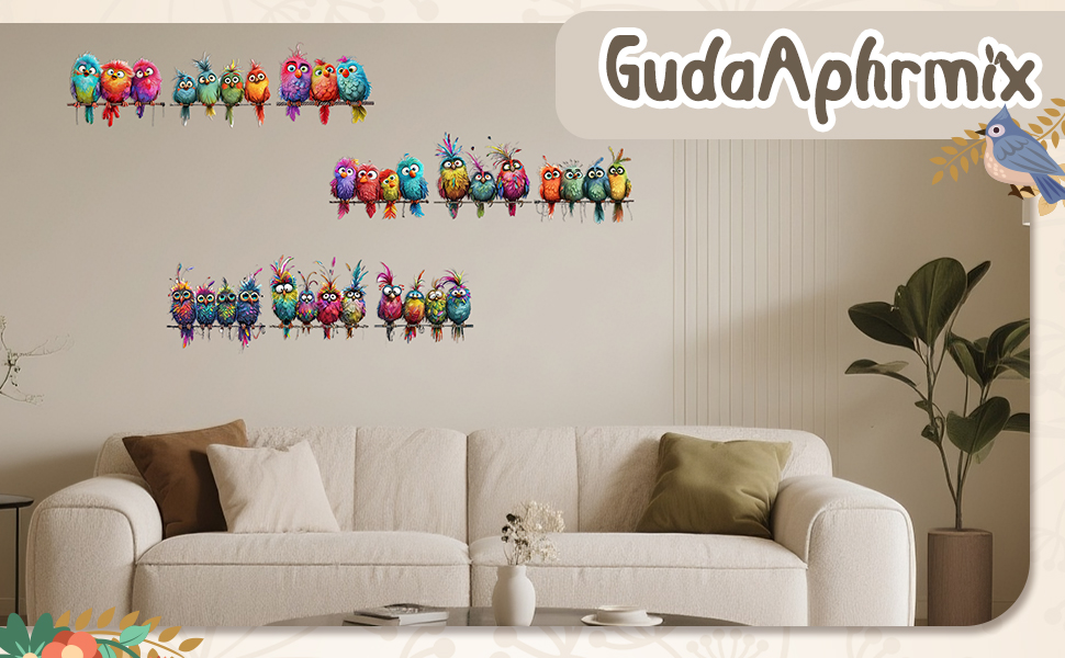 GA-Colorful Birds Vinyl Decals