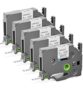 COLORWING TZe-221 TZ Tape 9mm 0.35" Laminated White Replace for Brother P-Touch Label Tape TZe221...