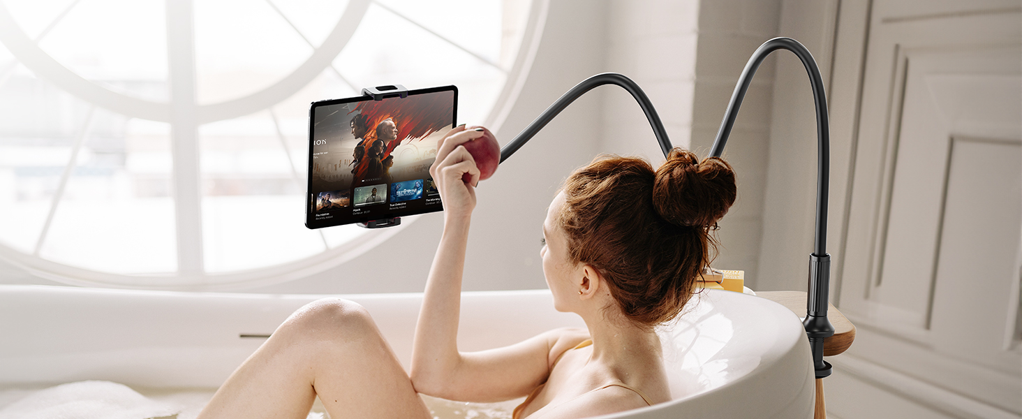 tablet stand in bathroom