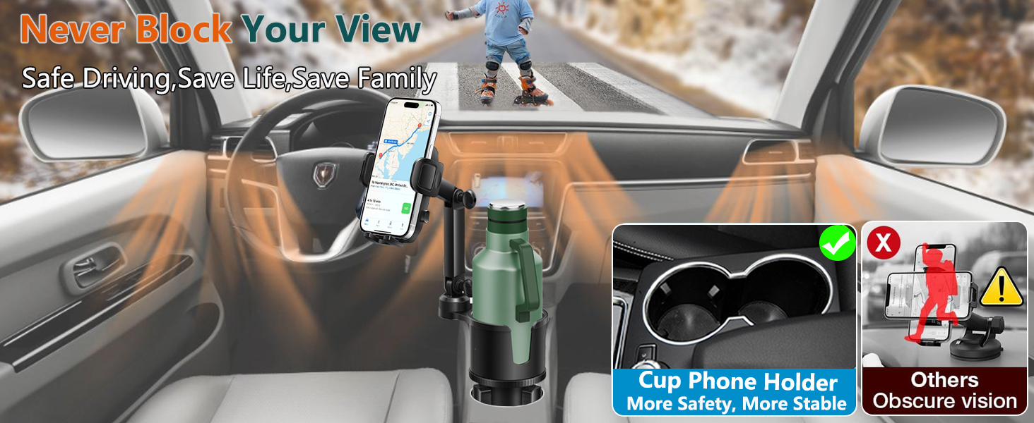 never block your view car phone holder