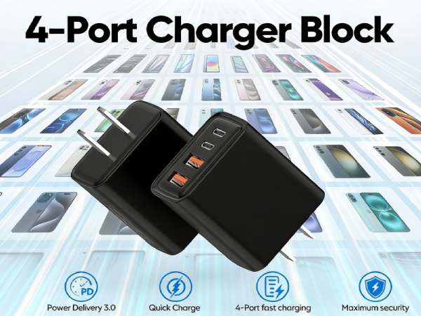 USB C Wall Fast Charger Block, 4-Port Type C Charger Fast Charging Blocks,usb-c charger block