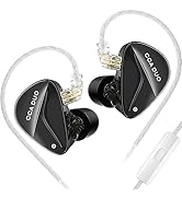 CCA Duo in Ear Monitor Earphone with Microphone,Dual-Dynamic Drivers HiFi Stereo Noise Isolating ...