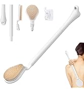 GEENOA Back Scrubber for Shower, 19’’ Detachable Long Handle Shower Body Scrubber for Wet or Dry ...