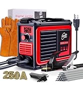 Wrdlosy 250A Super Mini Welding Machine, 10PCS Welding Rods Welding Gloves Welding Hammer, Small ...