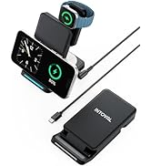 Wireless Charging Station, Intoval 3-in-1 Foldable Stand for iPhone 15/14/13 Max/Plus, Apple Watc...
