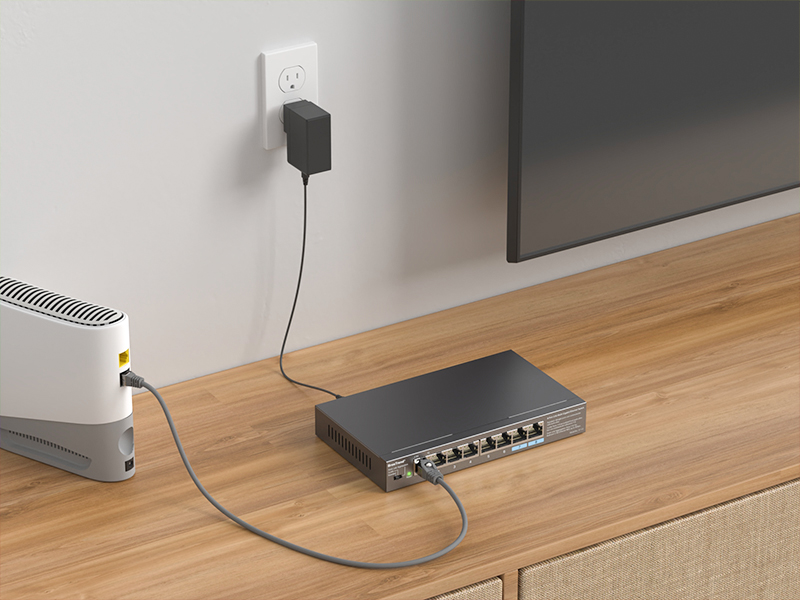 Connect Any Port of the Ethernet Switch to the LAN Port of a Router via an Ethernet Cable