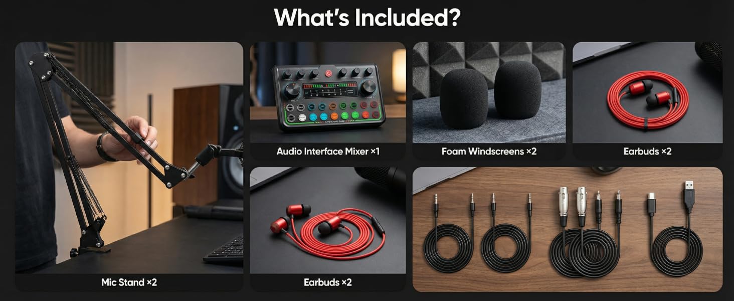 podcast kit;beginner podcast equipment bundle;streaming equipment;podcast equipment bundle for 2