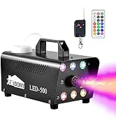 Joiedomi Halloween Fog Machine with 13 Colors, 500W Halloween Smoke Machine with 6 LED Lights &amp; W...