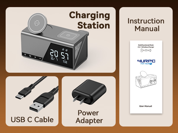apple charging station with clock alarm clock charging station wireless charger alarm clock