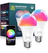 luckystyle Smart Light Bulbs, 9W A19 E26 800LM WiFi Bluetooth LED Bulbs Compatible with Alexa, Go...