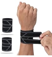 FVVWVV 2 Pack Wrist Brace for Right &amp; Left Hand, Ultra-Thin Compression Wrist Band Adjustable Wri...