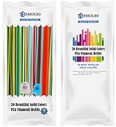 2.85mm PLA Filament Refills 20 Colors Pack for 3Doodler Create 3D Printing Pen, Each Strands 0.3m