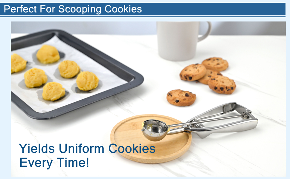 perfect for scooping cookies, Solula Easy Squeeze-release scoop