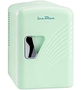 Iceblue Mini Fridge, Retro 4Liter /6 Cans Tiny Fridge, AC Plug &amp; 12V Car Charger Skincare Fridge,...