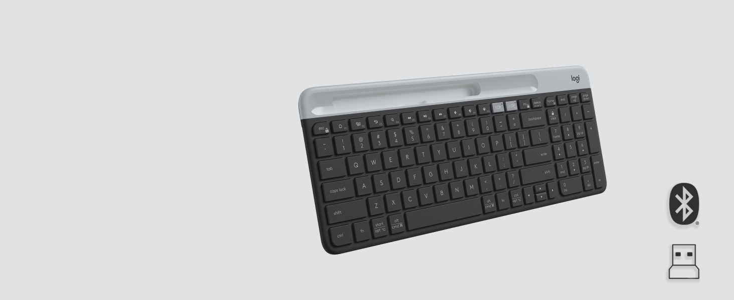angle zoom on k585 slim wireless tenkeyless graphite keyboard