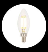4.5-watt (60-watt equivalent) clear B11 dimmable filament LED light bulb 2700K candelabra base
