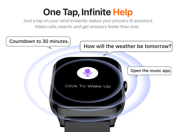 Smart watches for men women- AI Voice Assistant let you can make a voice command to to watch.