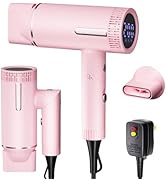Foldable Hair Dryer 150000 RPM,1600W Ceramic Ionic Professional Hair Blow Dryer with Diffuser &amp; L...