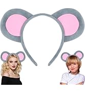 KHC-KHF Halloween-headband Mouse-Ears-Headband Mouse Ears Plush Headband Rat Ears Headwear Animal...