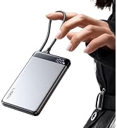 LISEN CCC Certified [Metal Alloy] 0.5" Ultra Slim 10000mAh Power Bank 3C, TSA Approved Airplane T...