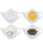 DS. DISTINCTIVE STYLE 4 Pieces Teapot Shaped Tea Bag Holder Teabag Coaster Seasoning Dish for Sau...