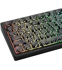 dagaladoo Double Shot PBT keycaps Set,Red/Black Topographic Keycaps | Shine Through Keyboard caps,Li...