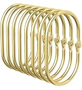Bathway Shower Curtain Rings, Shower Curtain Hooks 12 Pcs Anti-Drop Oval Shower Rings for Curtain...