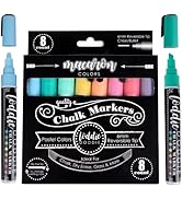 Loddie Doddie Liquid Chalk Markers for Chalkboard - 6mm Reversible Chisel and Bullet Tips, Chalkb...