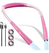 Glocusent Upgraded LED Neck Reading Light, Book Light for Reading in Bed, 30-min Timer, 3 Colors ...