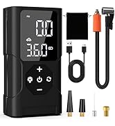 Clicar tire inflator portable air compressor,12V 150 PSI bike pump,Digital tire pressure gauge,Em...