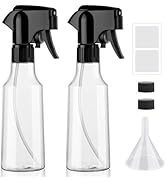 Hethyo Plastic Spray Bottles 12oz Continuous Spray Bottle Mist Spraying Heavy Duty Empty Water Sp...