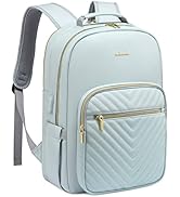 LOVEVOOK Laptop Backpack for Women, Fashion Leather Backpack Purse, Waterproof Travel Backpack Nu...