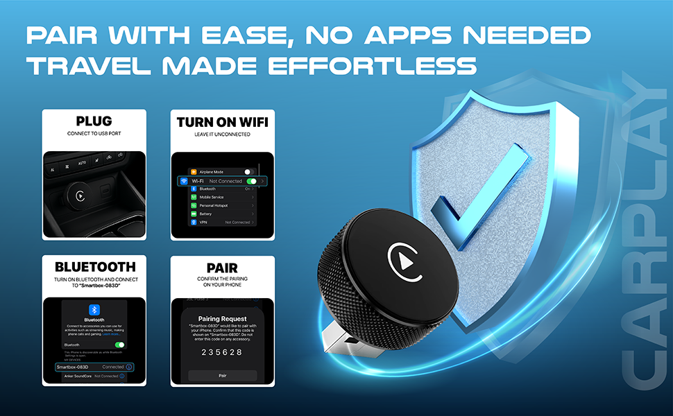 Pair with ease, no apps needed, travel made effortless