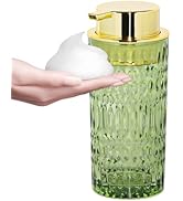 Tonxus Foaming Soap Dispenser, Green Glass Soap Dispenser with Pump, 14 Oz Refillable Foam Soap D...