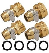 Hourleey Garden Hose Repair Connector with Clamps, Fit for 3/4" or 5/8" Garden Hose Fitting, 2 Set