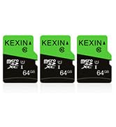 KEXIN 64GB Micro SD Card 3 Pack with SD Adapter microSDXC Memory Card UHS-I C10 U1 Micro SD Card ...
